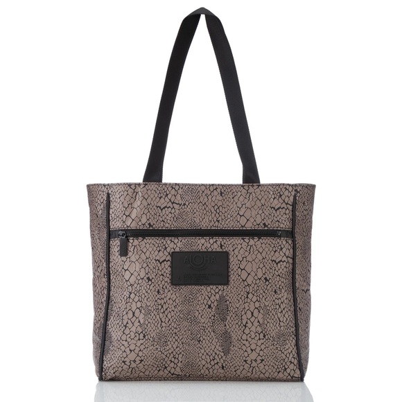 NEW Aloha Collection Python Go-To Tote Bag in Espresso on Black - Picture 1 of 6
